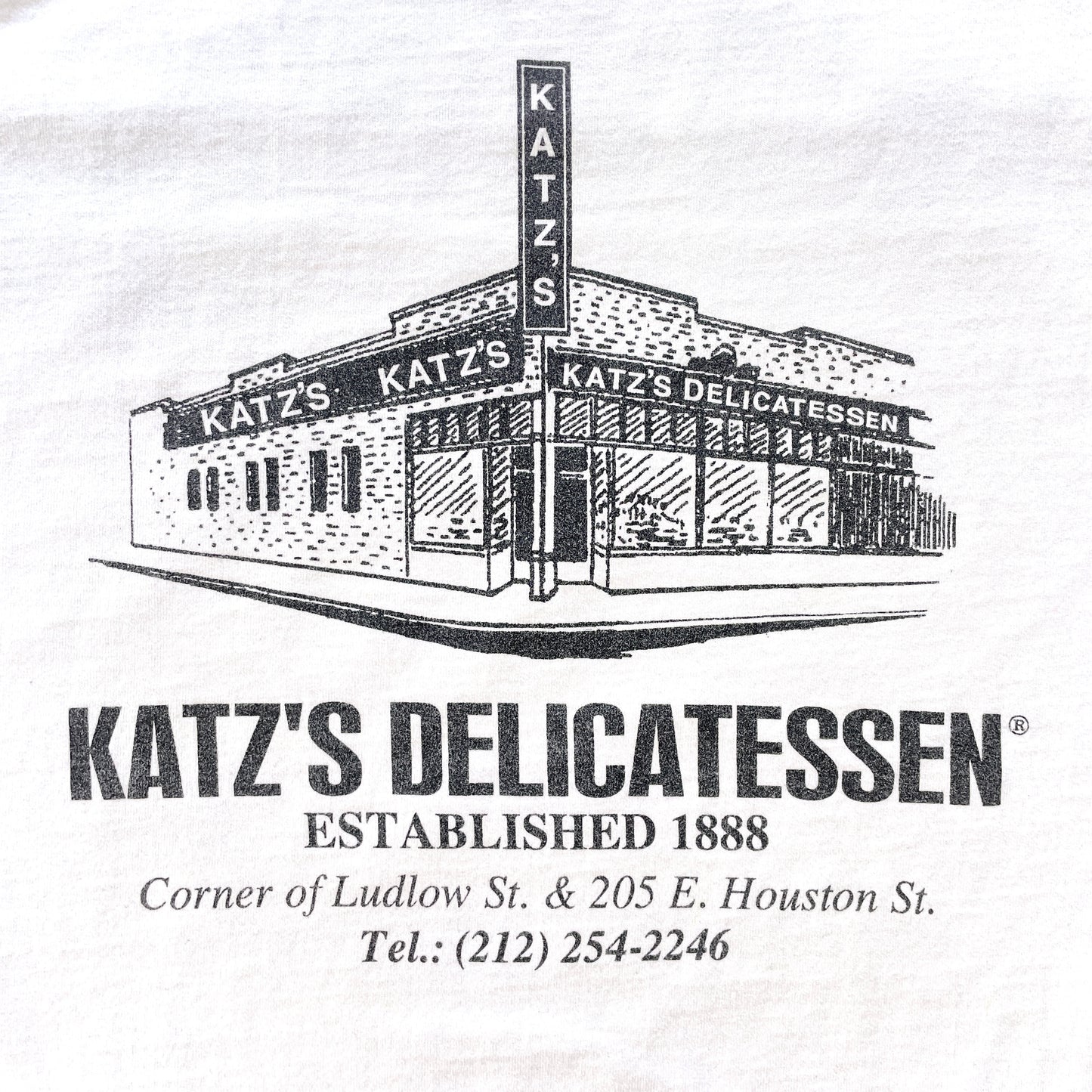 90s Vintage Katz Deli NYC Double-Sided T-Shirt (M)