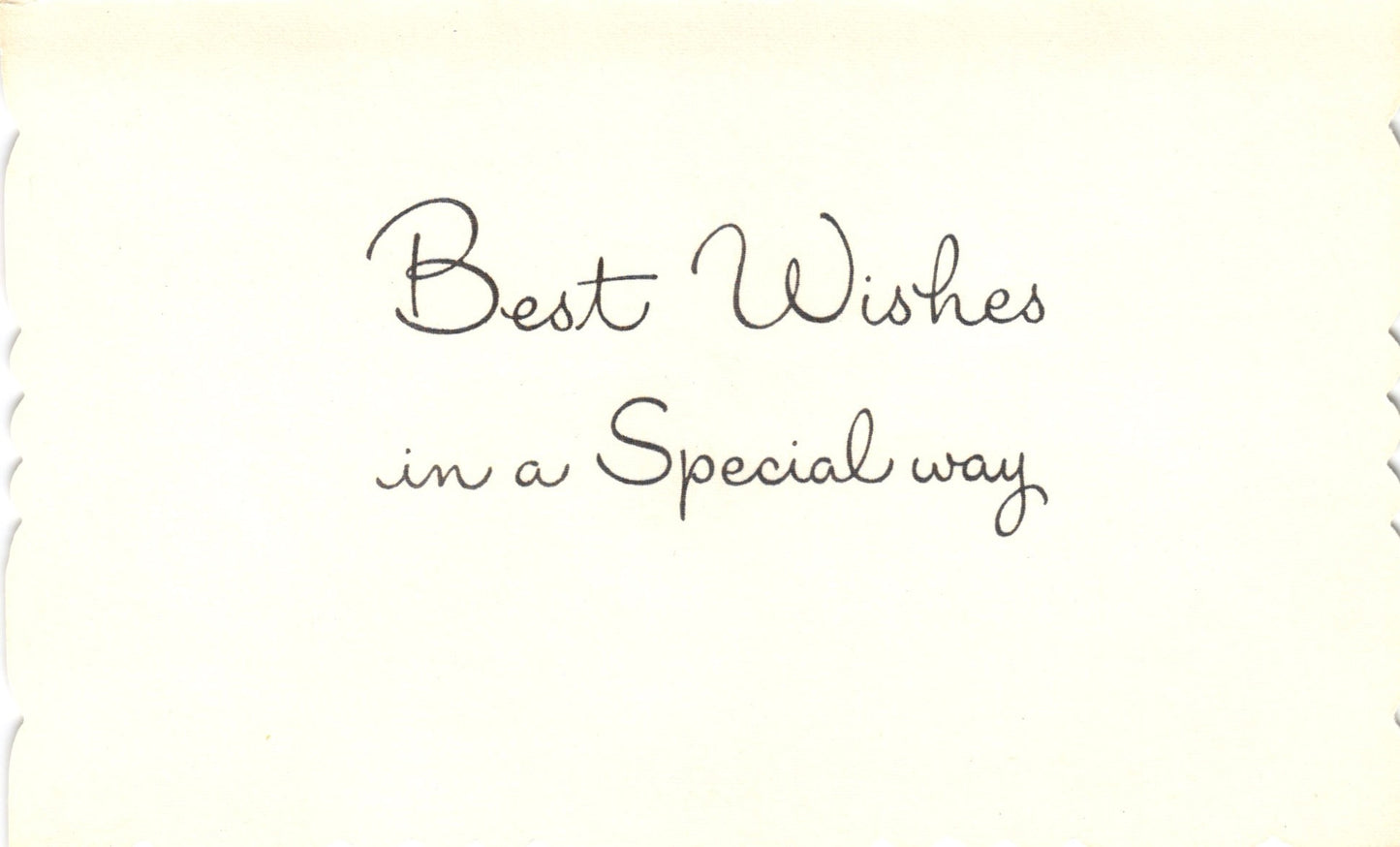 Greetings - Best Wishes - Slim Vintage Greeting Card - Gold Stamped + Embossed