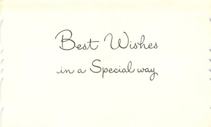 Greetings - Best Wishes - Slim Vintage Greeting Card - Gold Stamped + Embossed