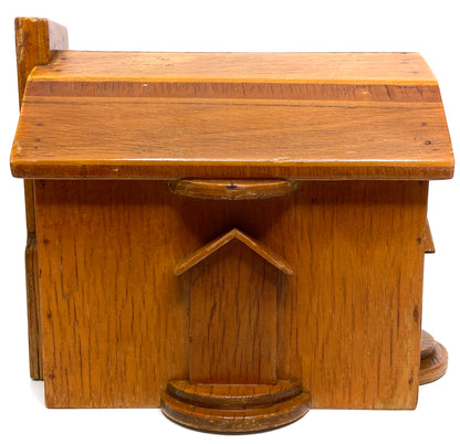 Vintage Handcrafted Wooden House Bank (Restoration)