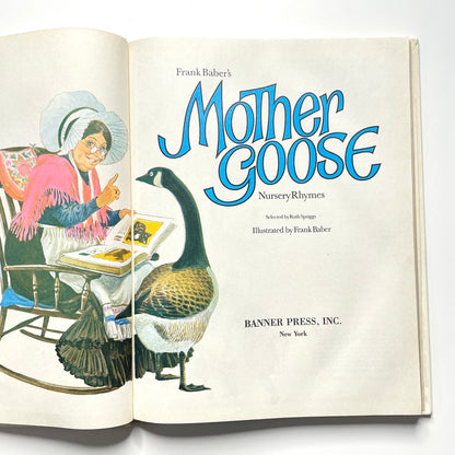 Frank Baber's Mother Goose (Over 300 Nursery Rhymes) 1976 Illustrated Hardcover Book