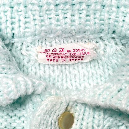 Puppy Dog Embroidery Robin's Egg Knit Cardigan Sweater 18M