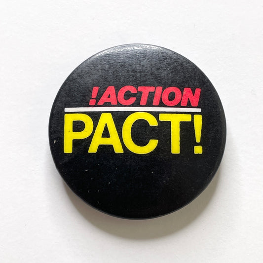 ¡Action Pact! Punk Band 80s Vintage Pinback Button 1"
