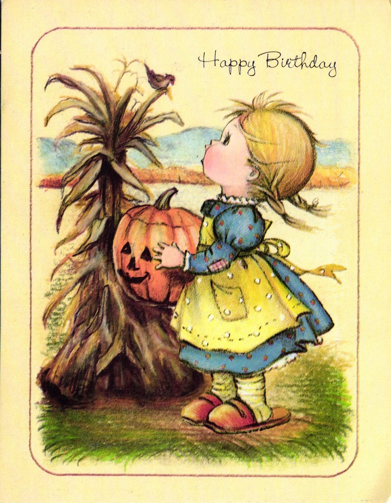 Birthday - Jackolantern - Vintage Greeting Card - 1979 Little Helpers