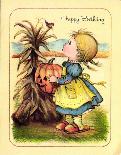 Birthday - Jackolantern - Vintage Greeting Card - 1979 Little Helpers