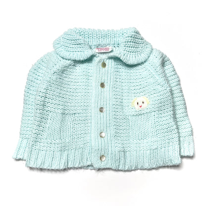 Puppy Dog Embroidery Robin's Egg Knit Cardigan Sweater 18M