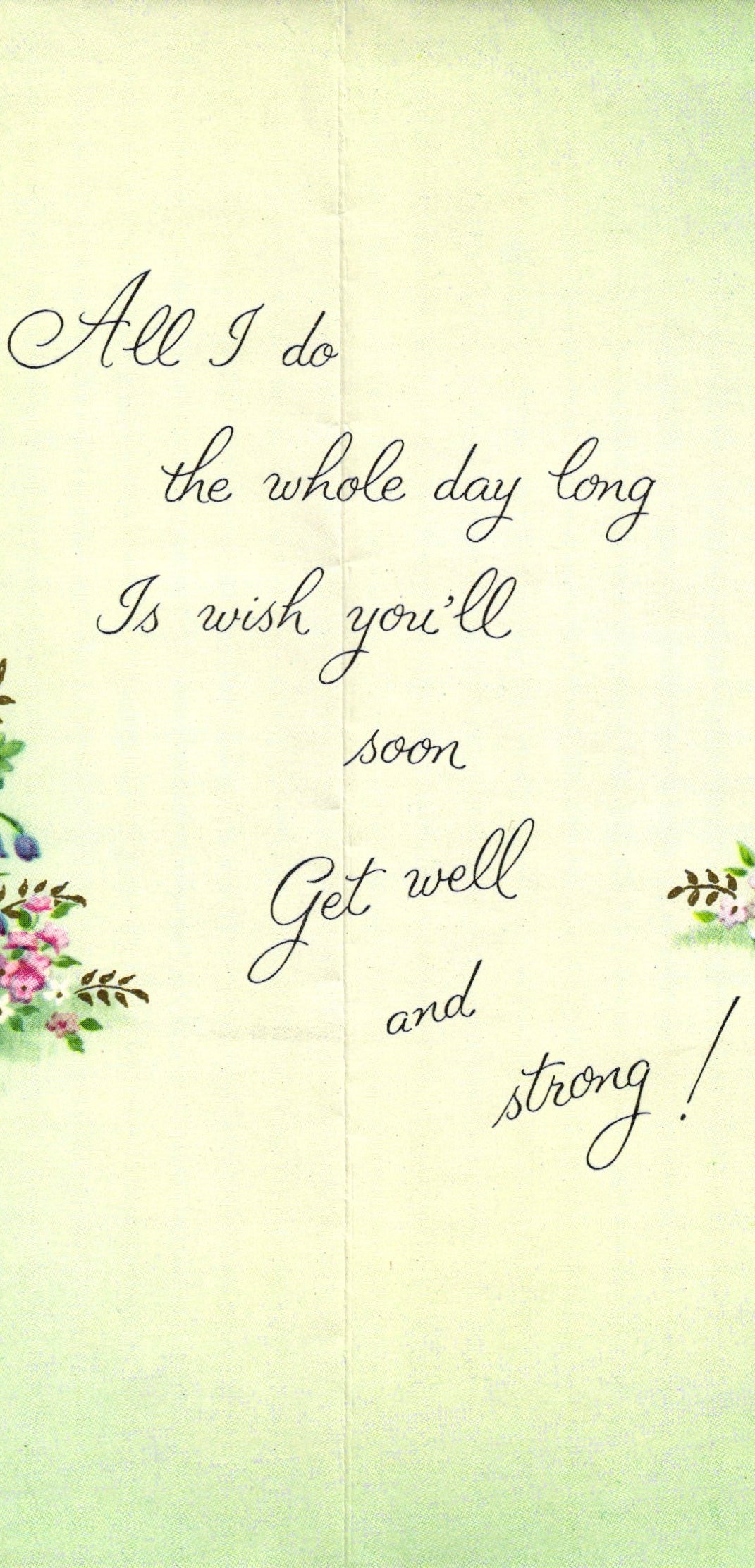 Get Well Soon - Wishing Well - Glossy Slim Vintage Greeting Card - Gold Stamped + Embossed