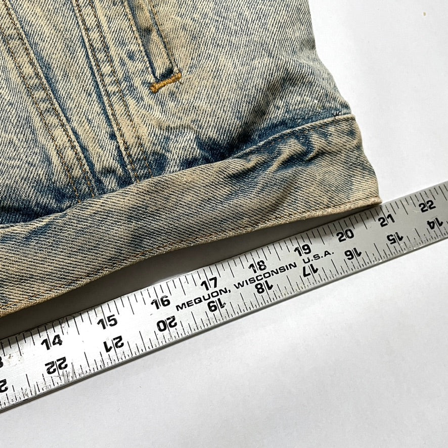 Levis Light Wash Vintage Denim Jacket Heavily Worn Distressed Acid Faded Mens L