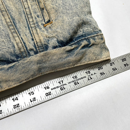 Levis Light Wash Vintage Denim Jacket Heavily Worn Distressed Acid Faded Mens L