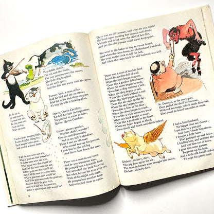 Frank Baber's Mother Goose (Over 300 Nursery Rhymes) 1976 Illustrated Hardcover Book