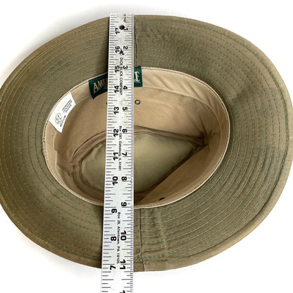 Leather Suede Trail Hiking Hat Outdoor Vintage American Eagle Mens M Army Green