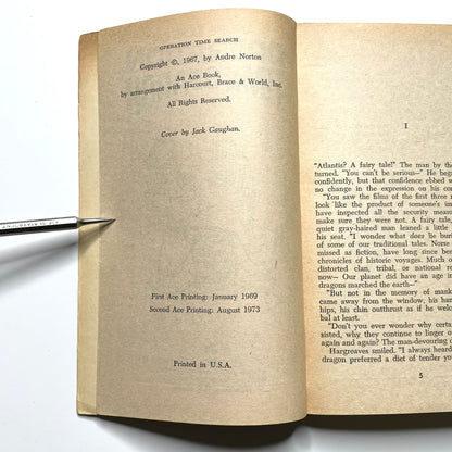 Operation Time Search by Andre Norton (1967) - Vintage 60s Sci-Fi Paperback Book