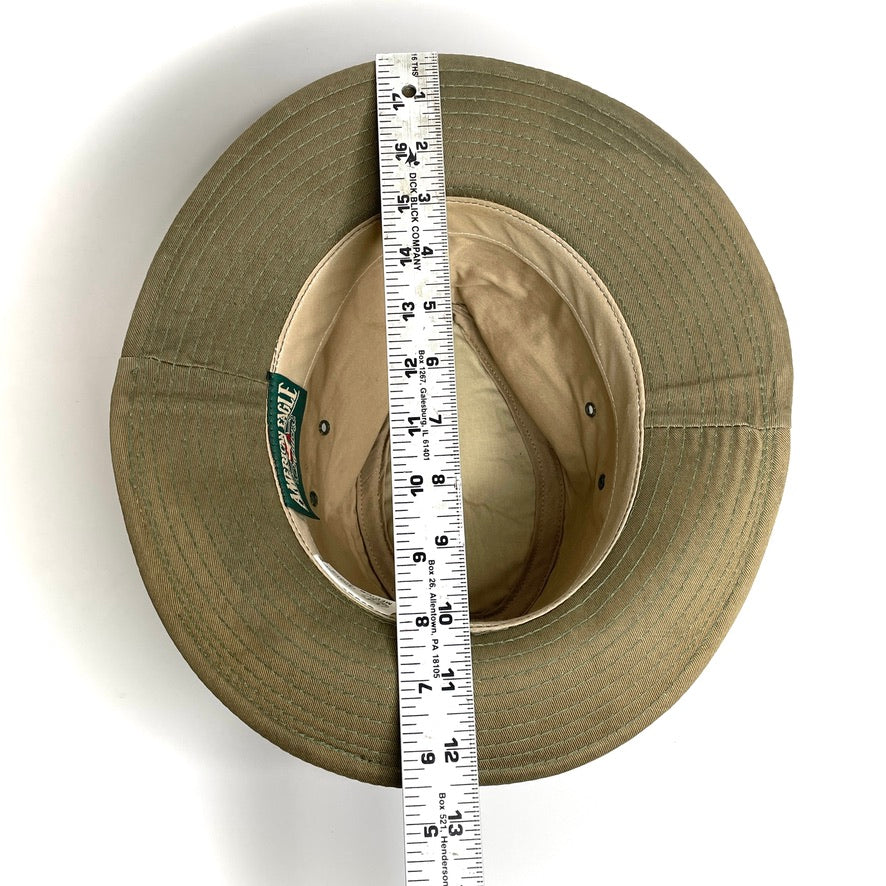 Leather Suede Trail Hiking Hat Outdoor Vintage American Eagle Mens M Army Green