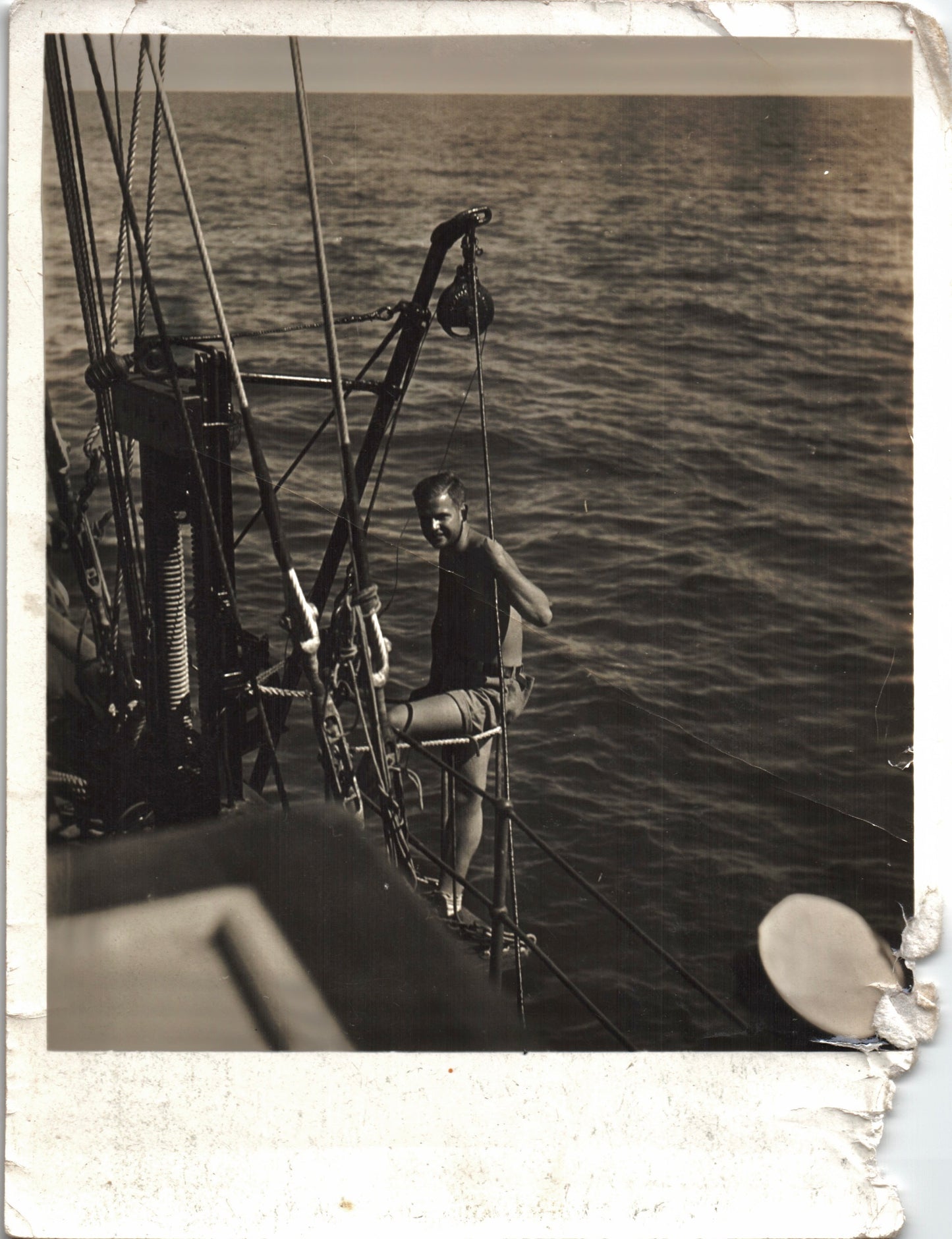 New England Fisherman At Sea - 3.25x4.25"