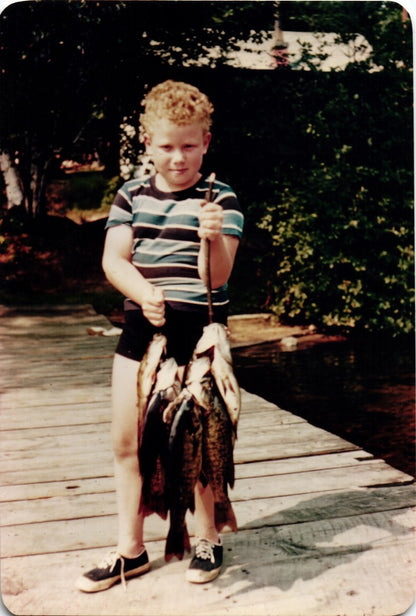 Summer Fishing Success Kodak Minicolor Print Photo - 2.25x3.35"