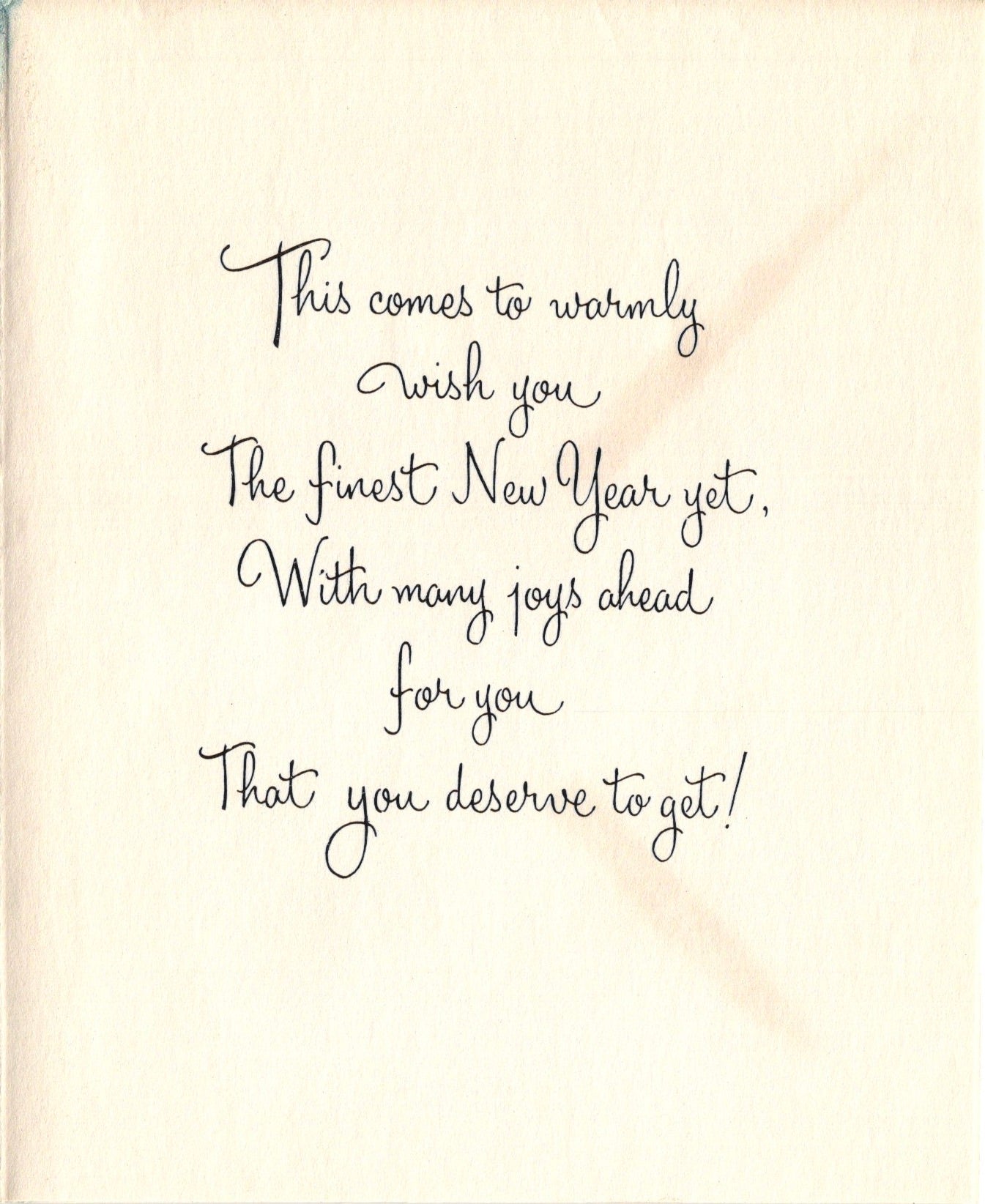 New Years - Helicopter Message - Vintage Greeting Card