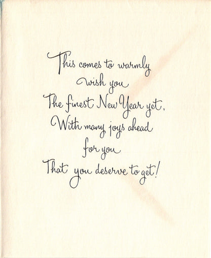 New Years - Helicopter Message - Vintage Greeting Card