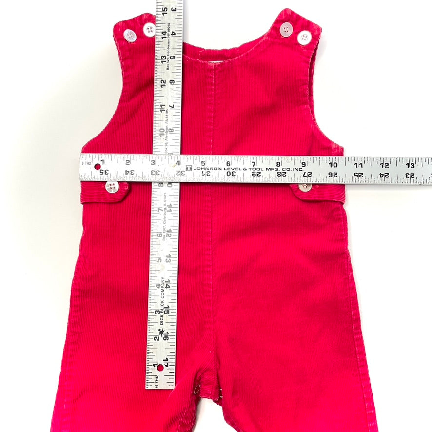 Red Corduroy Sleeveless Romper 9M