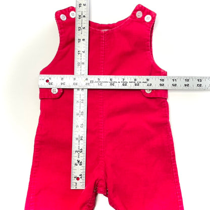 Red Corduroy Sleeveless Romper 9M