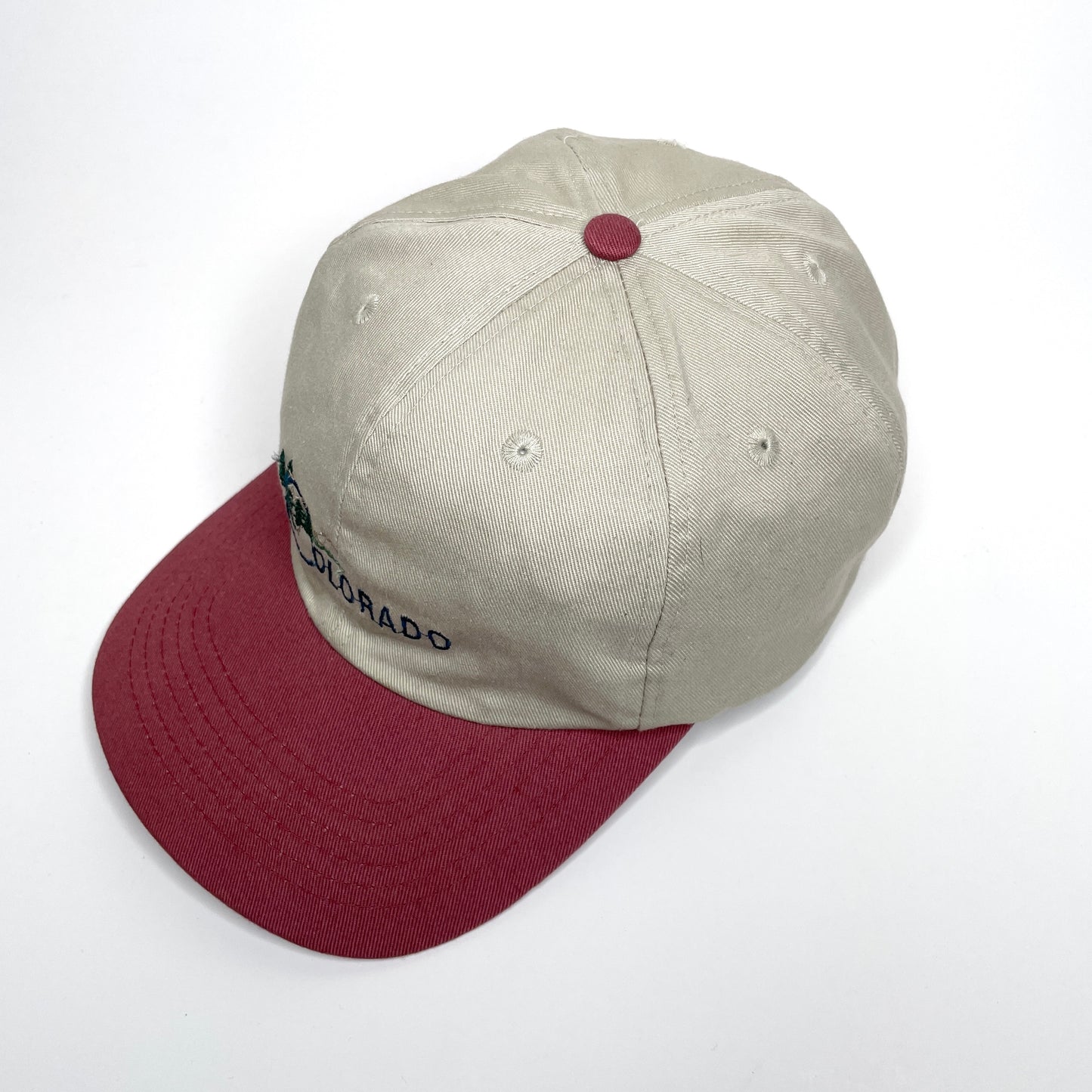 Colorado Souvenir Canvas Vintage Strapback Hat - Beige