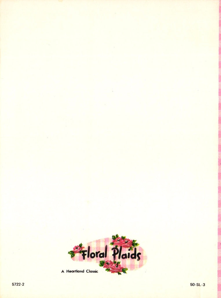 Greetings - Thinking of You - Vintage Greeting Card - Floral Plaids