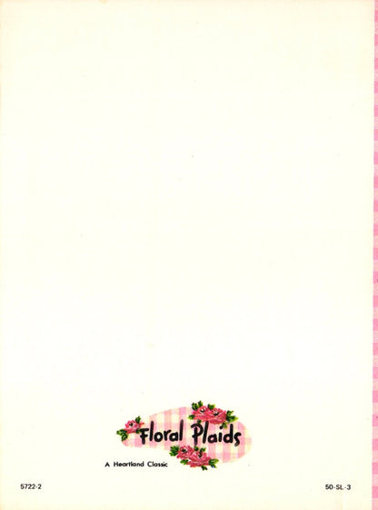 Greetings - Thinking of You - Vintage Greeting Card - Floral Plaids