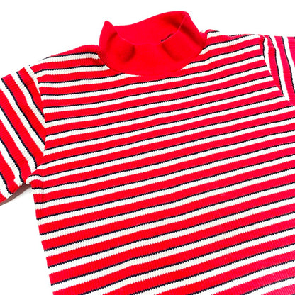 Red Striped Thermal Turtleneck Long Sleeve T-Shirt 2T