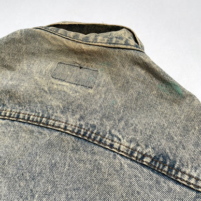 Levis Light Wash Vintage Denim Jacket Heavily Worn Distressed Acid Faded Mens L