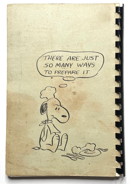 Snoopy & Peanuts "Pot Pourri" Cookbook - 60s Vintage Illustrated Spiral Bound Recipe Book