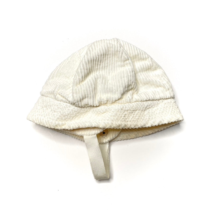 Light Cream Corduroy Brimmed Winter Cap