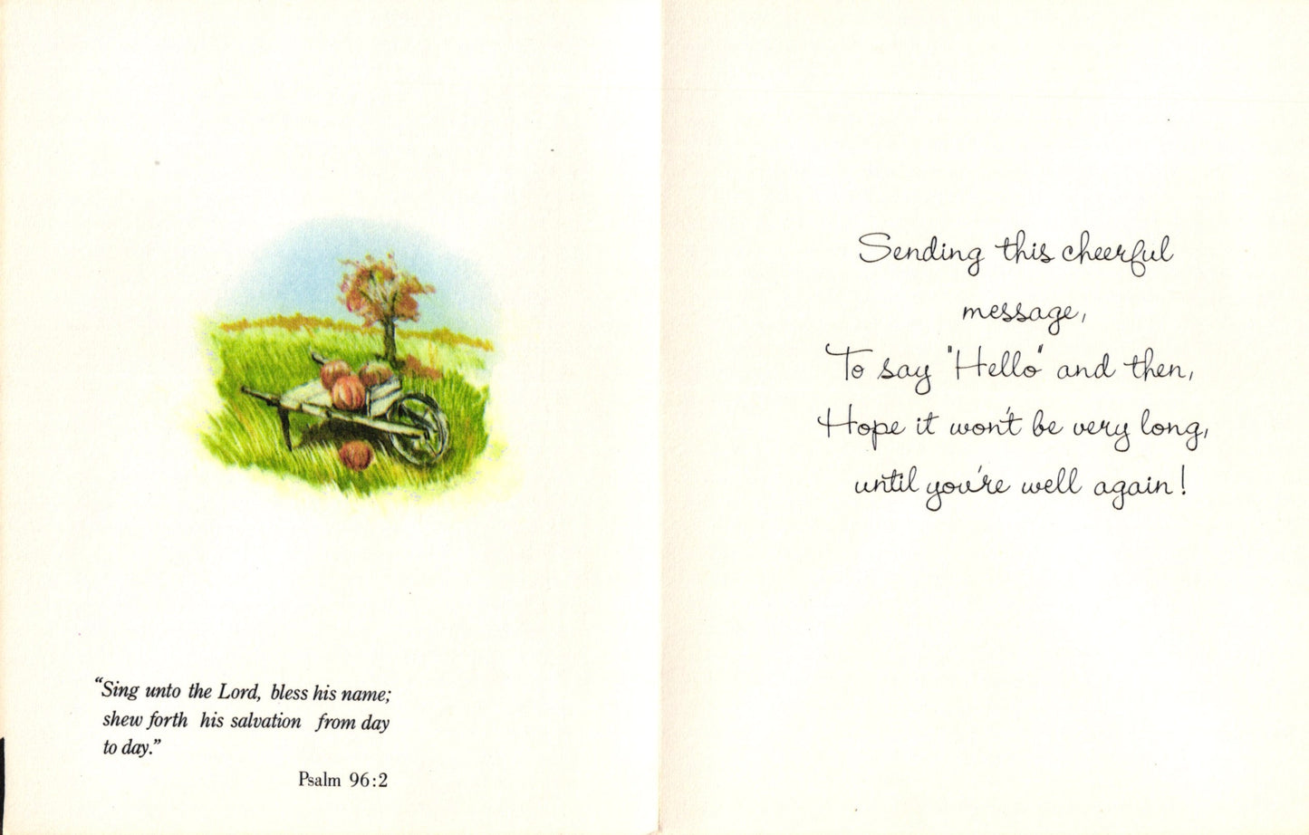 Get Well Soon - Mandolin in Autumn - Vintage Greeting Card - 1979 Little Helpers