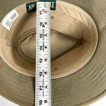 Leather Suede Trail Hiking Hat Outdoor Vintage American Eagle Mens M Army Green