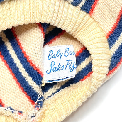 Bowtie Mouse Appliqué Striped Knit Romper 12M