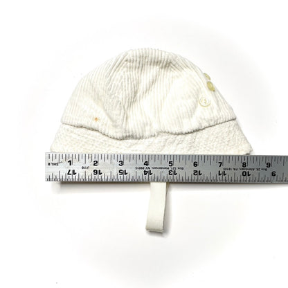 Light Cream Corduroy Brimmed Winter Cap