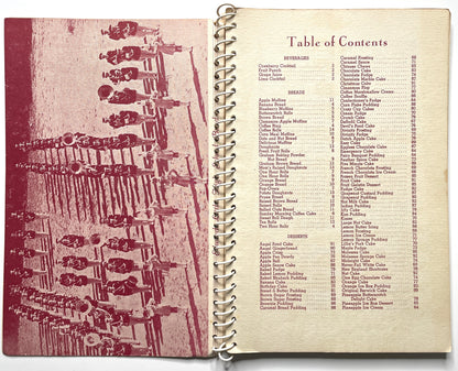 The Edward Little Band: Recipes in Rhythm Cookbook Auburn ME - 40s Vintage Illustrated Spiral Bound Recipe Book