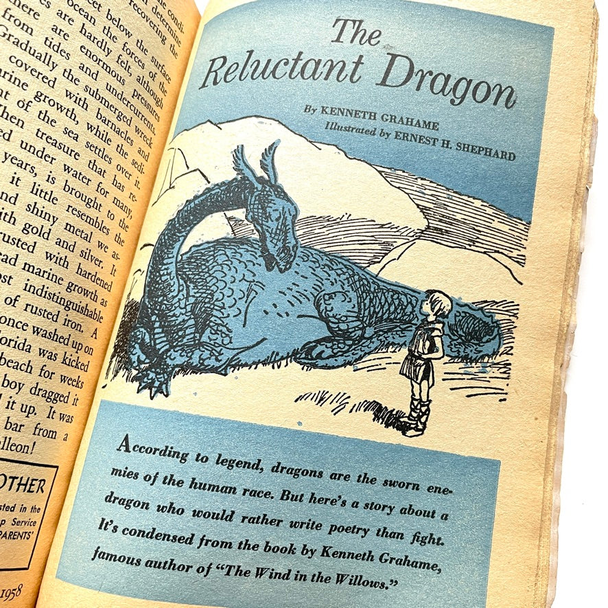 Children's Digest: Reluctant Dragon ft. Dr Suess 1958 Kids Activity Book
