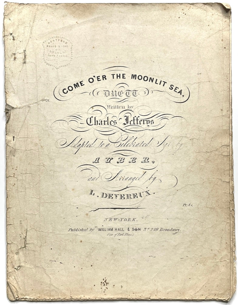 Come O'er the Moonlit Sea c. 1850-1870s Sheet Music