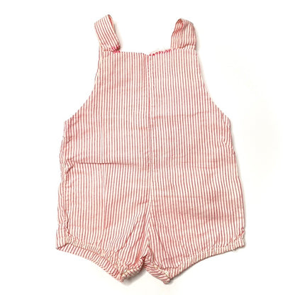 Horsey Appliqué Red Pinstripe Overalls 6-9M