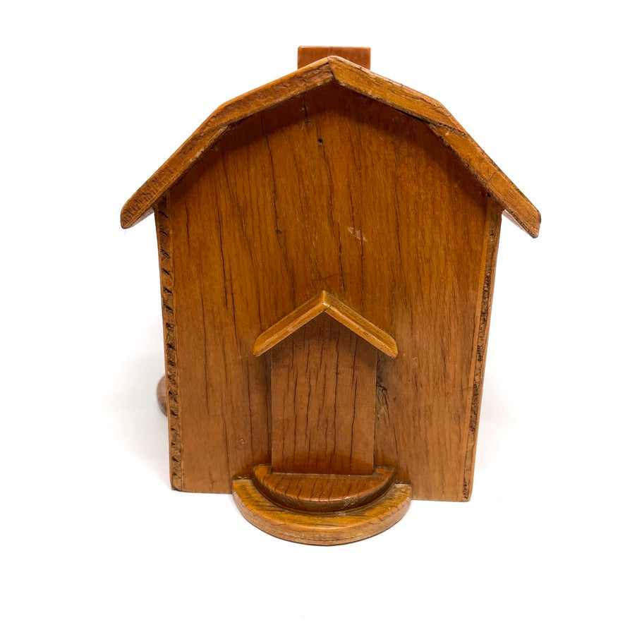 Vintage Handcrafted Wooden House Bank (Restoration)