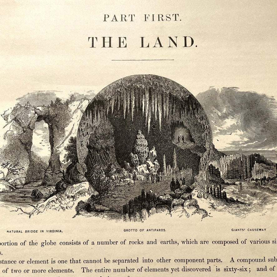 Warren's Physical Geography By D. M. Warren 1873 Cowperthwait & Co. - Antique Hardcover Illustrated Book