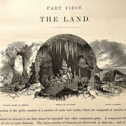 Warren's Physical Geography By D. M. Warren 1873 Cowperthwait & Co. - Antique Hardcover Illustrated Book
