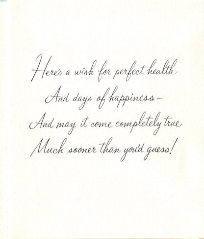 Get Well Soon - Fruit and Flowers - Textured Vintage Greeting Card - Gold Stamped + Embossed