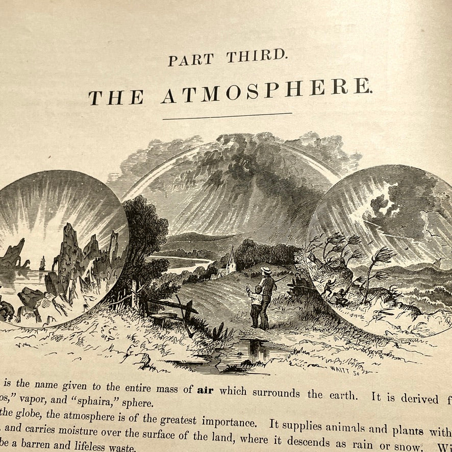 Warren's Physical Geography By D. M. Warren 1873 Cowperthwait & Co. - Antique Hardcover Illustrated Book