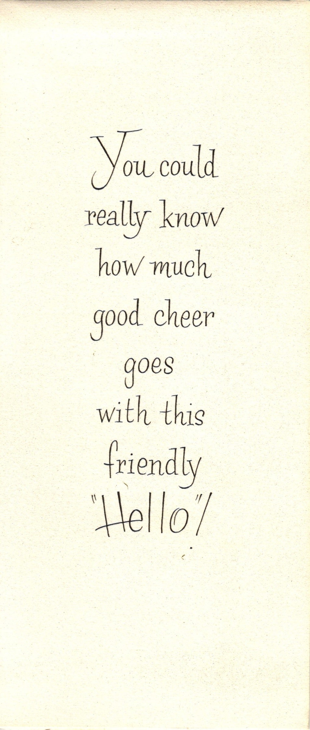 Greetings - Wishbone Dog - Slim Vintage Greeting Card - Gold Stamped + Embossed