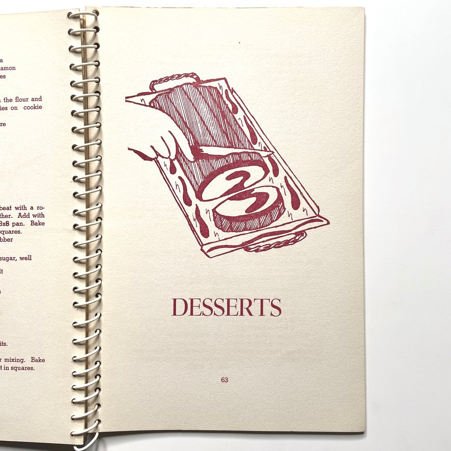 The Edward Little Band: Recipes in Rhythm Cookbook Auburn ME - 40s Vintage Illustrated Spiral Bound Recipe Book