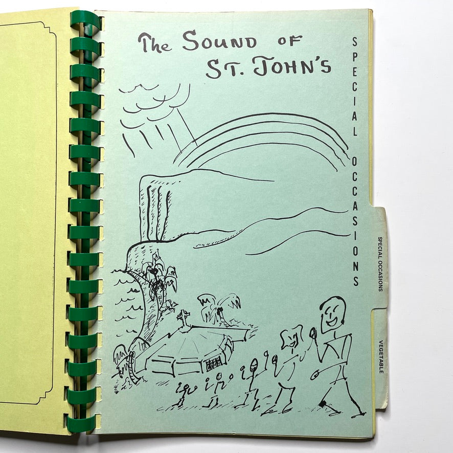 St. John's Divine Salads 1981 Tumon Bay, Guam, Mariana Islands - 80s Vintage Spiral Bound Illustrated Recipe Book