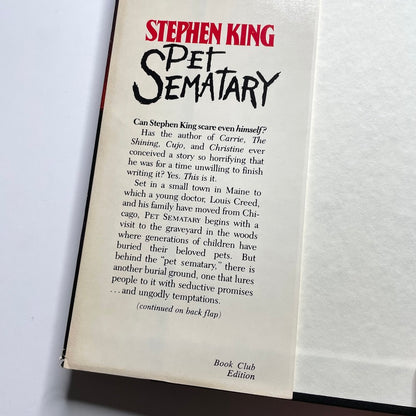 Pet Sematary Stephen King Hardcover Book *1st Book Club, 1st Print* 1983 Doubleday