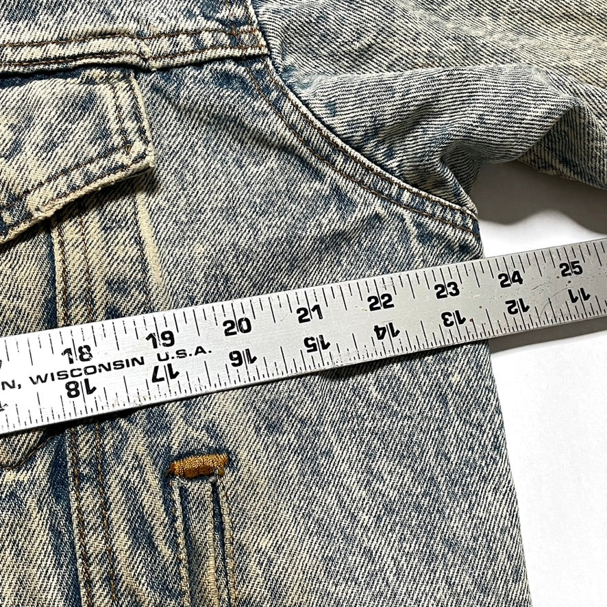 Levis Light Wash Vintage Denim Jacket Heavily Worn Distressed Acid Faded Mens L