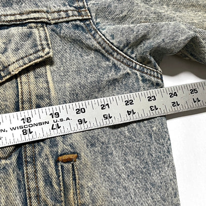 Levis Light Wash Vintage Denim Jacket Heavily Worn Distressed Acid Faded Mens L