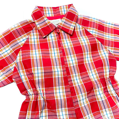Bright Red Plaid Jumpsuit 18M